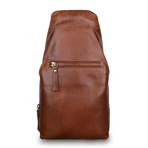 Кожаный однолямочный рюкзак коричневого цвета Ashwood Leather M-53 Tan